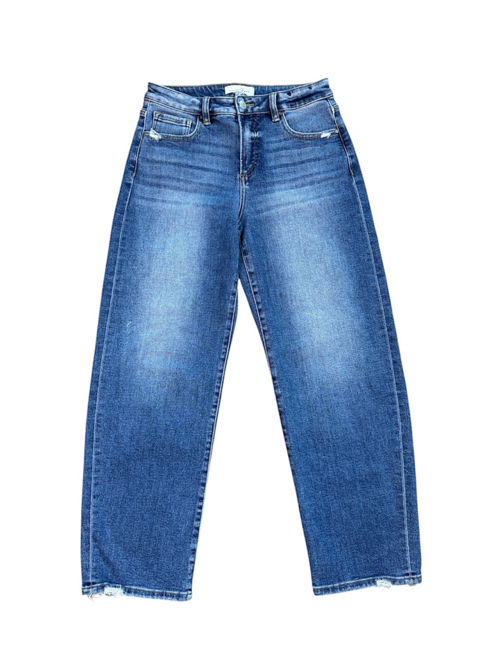Risen Wide Leg Denim Jeans